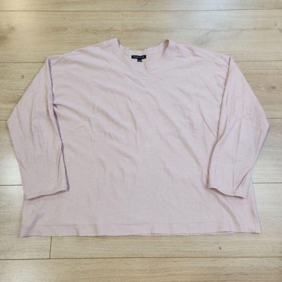 Eileen Fisher Sweaters - Eileen Fisher Sweater Womens XL Pink Linen Crewneck Pullover Lightweight Knit